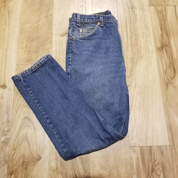 Vintage LEVIS 509 Orange Tab Blue Jeans Mens 34x30 Actual 33x29.5 USA Made - Picture 4 of 10